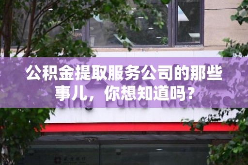 马尾公积金提取服务公司的那些事儿，你想知道吗？