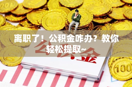 马尾离职了！公积金咋办？教你轻松提取~